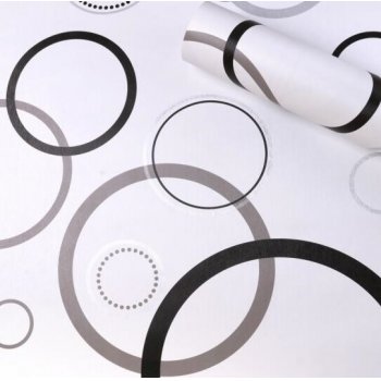 九洲鹿 0.45*10m 墙贴（防水壁纸 灰白圆儿）