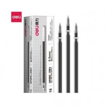得力 Deli 6916 笔芯 中性 0.5mm 黑色 20支装